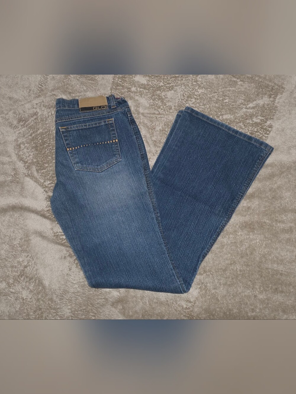 GUC VTG GLO Jeans Juniors Size 5 Denim Flared 90's Y2K